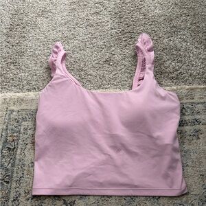 Blogilates Light Pink Ruffled Crop Top